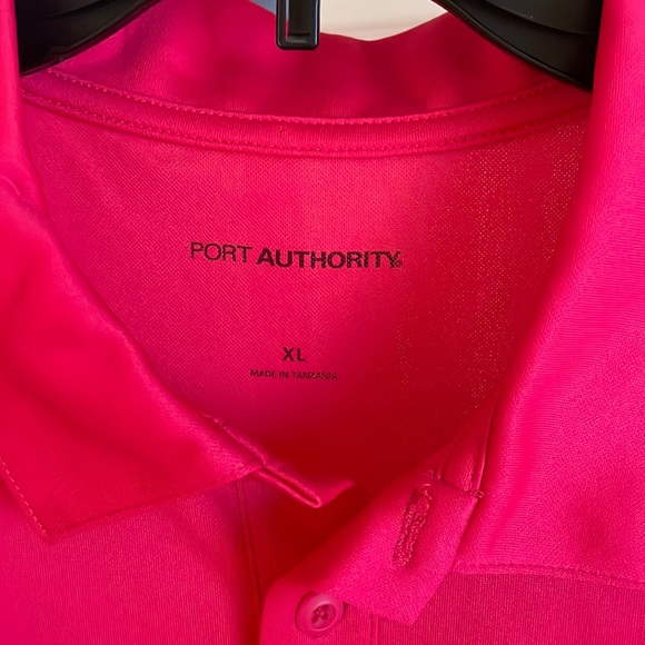 New Port Authority bright pink color size XL polyester polo shirt - Picture 2 of 5
